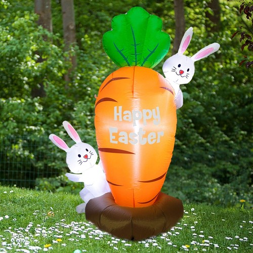 Inflatable Easter Yard Decoration, 5 FT LED Lighted Blow Up Easter Bunnies wi... - Picture 6 of 6