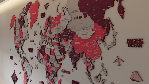 3D Wooden Map of the World Art for Wall / Flag Push Pins - Picture 46 of 64