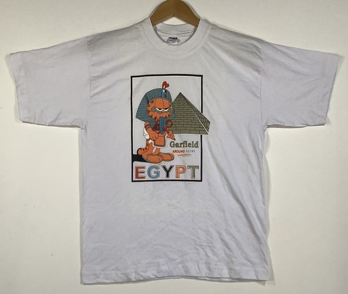 Vintage Garfield Around Egypt Souvenir Tourist Travel T-Shirt Size M
