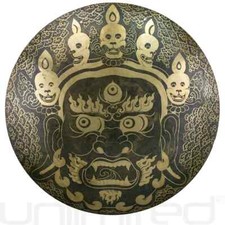 22 inches Bhairav Carved Gong, Sound Healing, Bhairava Etching Meditation Gong