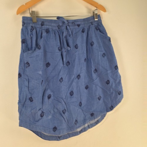 Kathmandu skirt womens 16 blue straight geometric mini cotton 111566 - Picture 2 of 10