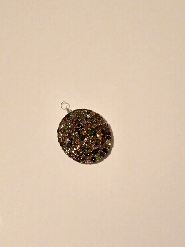 925 Sterling Silver Vintage Watermelon Tourmaline Pendant - Picture 5 of 5