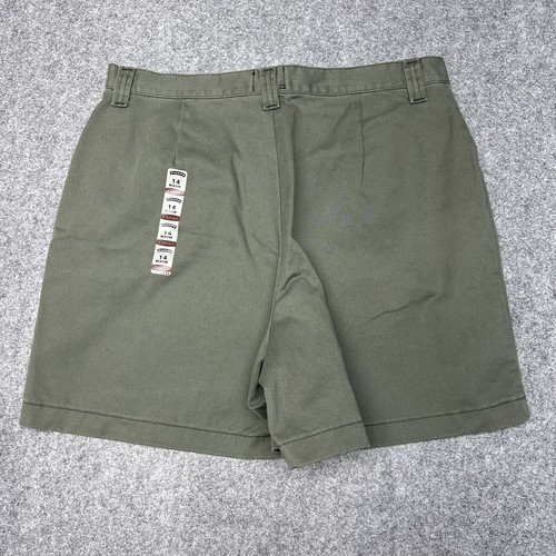 New Vintage LEE RIDERS Casuals Khaki Green Denim Jean Shorts Womens 14 - Picture 10 of 11