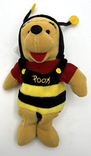 DISNEY WINNIE THE POOH BUMBLE BEE MINI BEAN BAG 8 INCH BEAR WITH TAGS AND WINGS