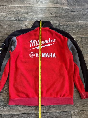 VINTAGE CLINTON YAMAHA RACING MILWAUKEE FLEECE JACKET LARGE SIZE MONSTER MENS - Picture 11 of 13
