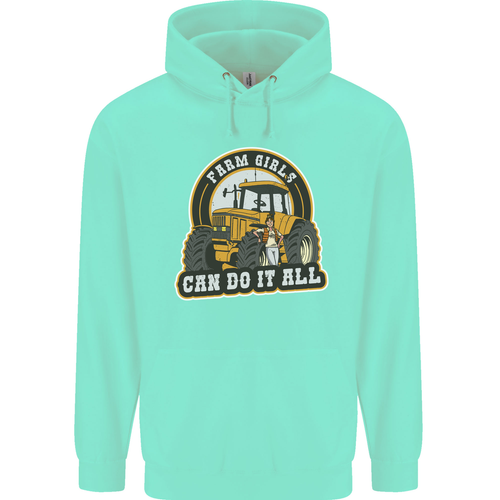 Farm Girls Can Do It All Funny Farmer Childrens Kids Hoodie - Picture 27 of 84