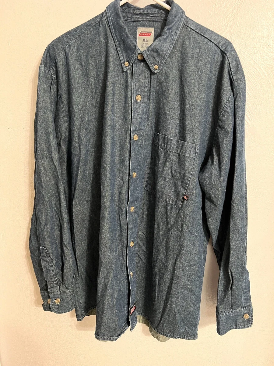 Dickies denim work best sale shirt