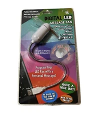 NIB Deluxe Digital LED Message Fan USB 11 LEDs To Display Up to 20 Characters