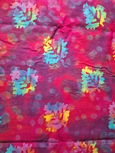 Pink Batik Tie Dye Cotton Fabric Medium Weight 3.75 Yards, 44" Wide  - Picture 1 of 4