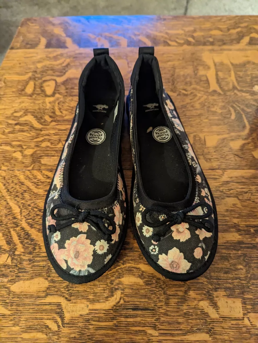 Black hotsell floral flats