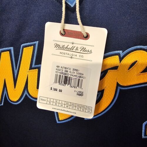 NWT Mitchell Ness Authentic Denver Nuggets Allen Iverson 3 Jersey 52 2XL $300 - Picture 4 of 10