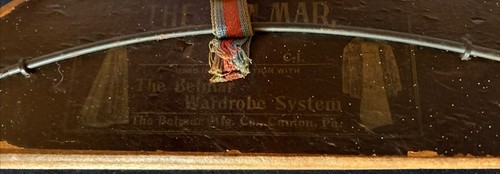 Antique Belmar Wooden/Metal/Coat hanger, Belmar Co 1897 HTF Good Logo/Wires - Picture 2 of 14