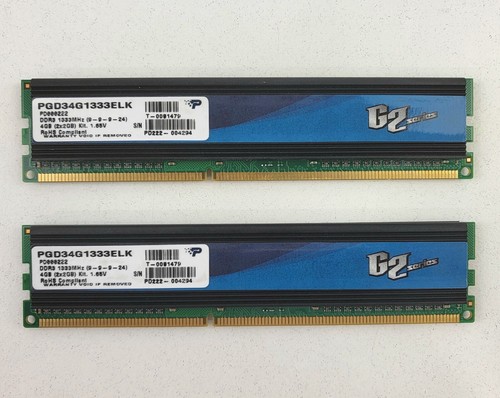 4GB Game Memory ( 2GB x 2 ) Patriot G2 DDR3-1333 PC3-10600 Desktop UDIMM 240 Pin