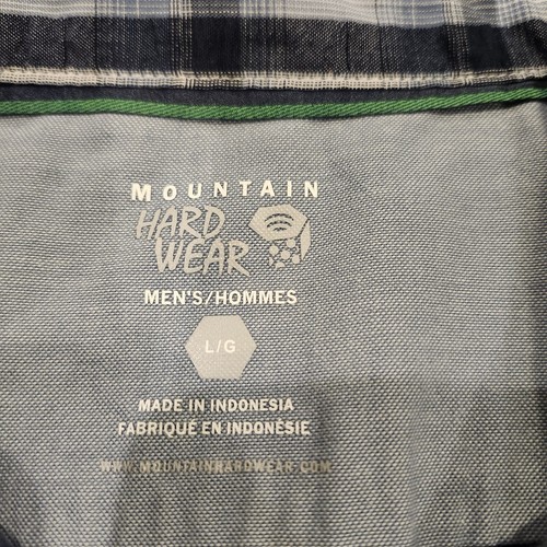 Mountain Hardwear Shirt Mens Large Blue Plaid Long Sleeve Button Up Casual - Picture 11 of 13
