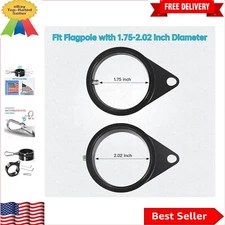 Stainless Steel Swivel Ring Flag Mounting Clips - Weather-Resistant Black Finish