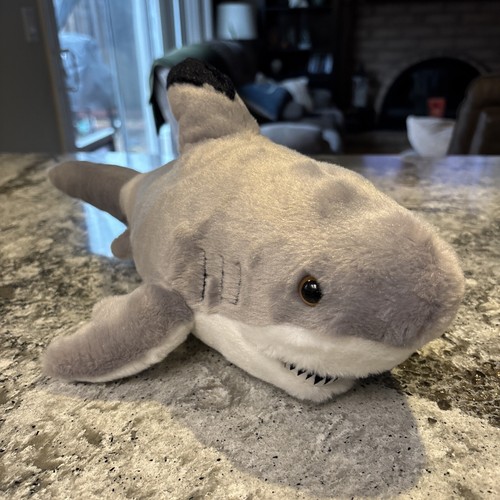 Destination Nation Aurora Gray Shark Plush Stuffed Animal Toy 17" - Picture 2 of 8