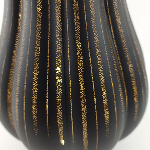 Zucca in vetro notte stellata illuminata 13" di Valerie nera autunno arredo casa - Foto 2 di 9