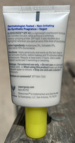 Super Goop Glow Screen In SUNRISE SPF 40 Broad Spectrum Sunscreen 0.68 Fl 07/26 - Picture 2 of 2