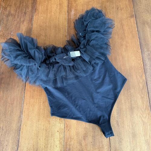 Body in tulle Intimately Free People Big Love nero taglia XL stravagante romantico - Foto 9 di 16