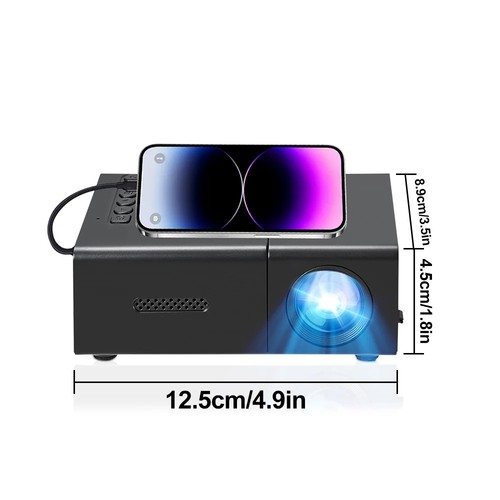 Smart LED Projector 1080P HD Android, HDMI, Portable Home Theater - Picture 2 of 6