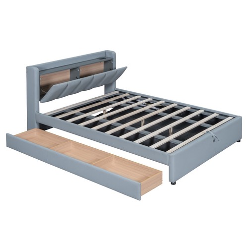 Queen & Twin XL Size Upholstered Platform Bed, Mother&Child