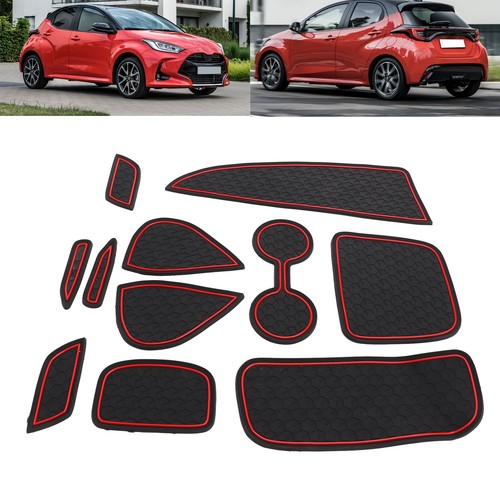 ˇ11pcs Center Console Liners PVC Anti Slip Door Pocket Mats Kit For Yaris - Picture 10 of 22
