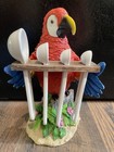Parrot BIRD Measuring Spoons Holder TABLESPOON TEASPOONS Ceramic PARADISE
