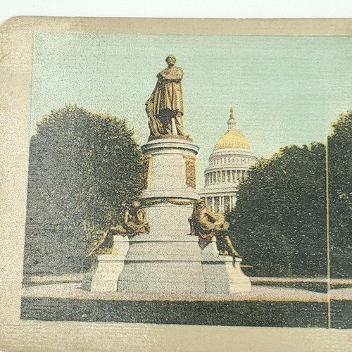 Weltbilder Nr. 42 Garfield Statue & Capitol Washington DC Stereoskop Karte - Bild 2 von 8