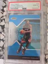 2004 FINEST Basketball Udonis Haslem #24 Blue Refractor /50 PSA 10 POP 1