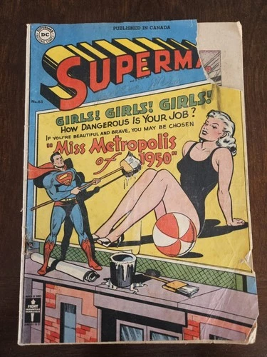 Superman #63 (June-July 1950, DC) Gold Era Vintage Comic! Collectible Book