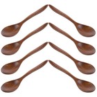 8 Pcs Wooden Small Soup Spoon Reusable Dessert Salad Spoon Stirring Spoon Food