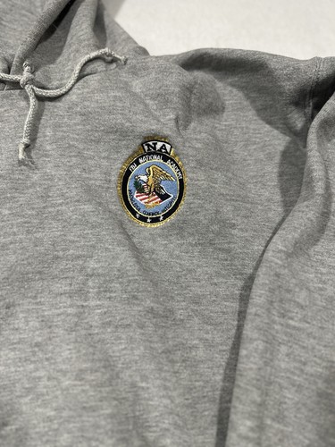 Vintage FBI National Academy Hoodie Sweatshirt Mens XL Gray 90s Lee - Picture 2 of 8