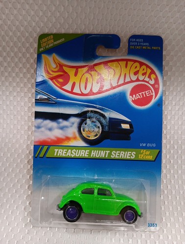 Rare Hot Wheel 1995 Treasure Hunt Series VW #5 of 12 Beetle Lime Green 10k Made