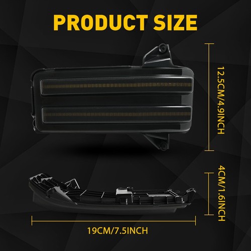 2x Lámpara de luz de señal de giro de espejo lateral LED secuencial para GMC Sierra 2020-2024 - Imagen 2 de 12