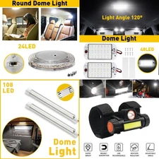 2PCS 108LED Cargo Camper Interior Light RV Trailer Ceiling Lamp Car Boat Van 12V