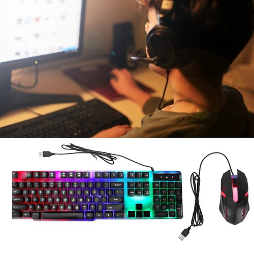 Ensemble clavier souris 104 touches rétroéclairage USB coloré ergonomique stable rétroéclairé Ke FG - Photo 16/24