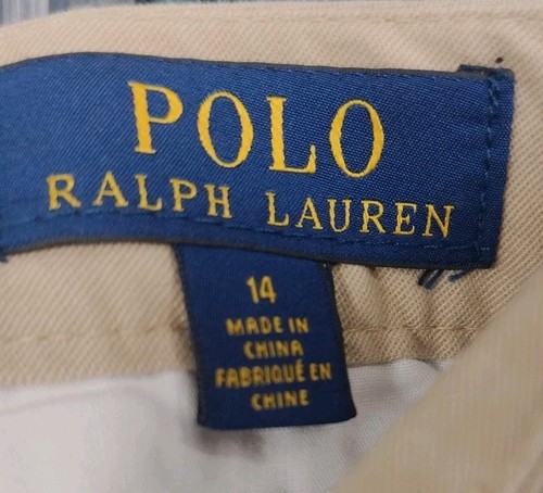 Polo Ralph Lauren Youth 14 Bear Khaki Chino All Over Print Shorts Casual Preppy - Picture 8 of 14