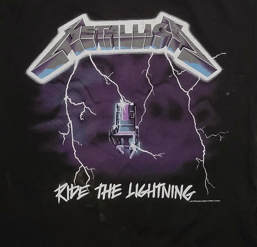 Vtg 90s Metallica Ride The Lighting 2-Sided T-Shirt S / M 1994 Giant rock metal - Picture 3 of 5