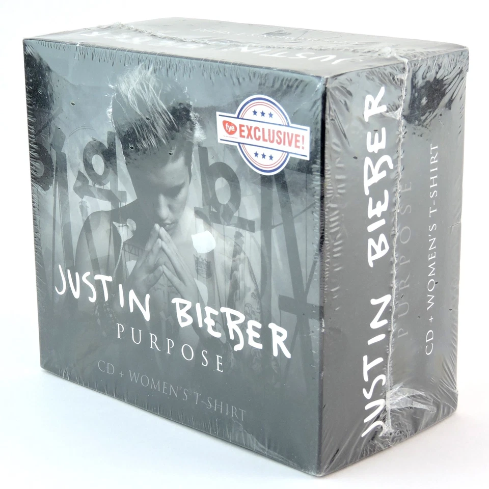 Justin Bieber Purpose CD and Womens T-Shirt Size large FYE Exclusive 2015 Foto 2 de 4