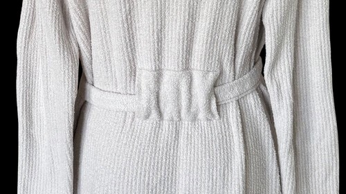 Barefoot Dreams CozyChic Lite Ribbed Short Robe Belted Shawl Collar Tie Size S/M - Picture 6 of 12