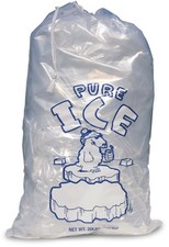 TFD Supplies 20 ea. 20lb Clear Ice Bag with Drawstring Large,