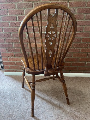 Ercol Style Solid Solid Wood Oval Dining Table With 6 Chairs Only One Owner - Picture 6 of 18