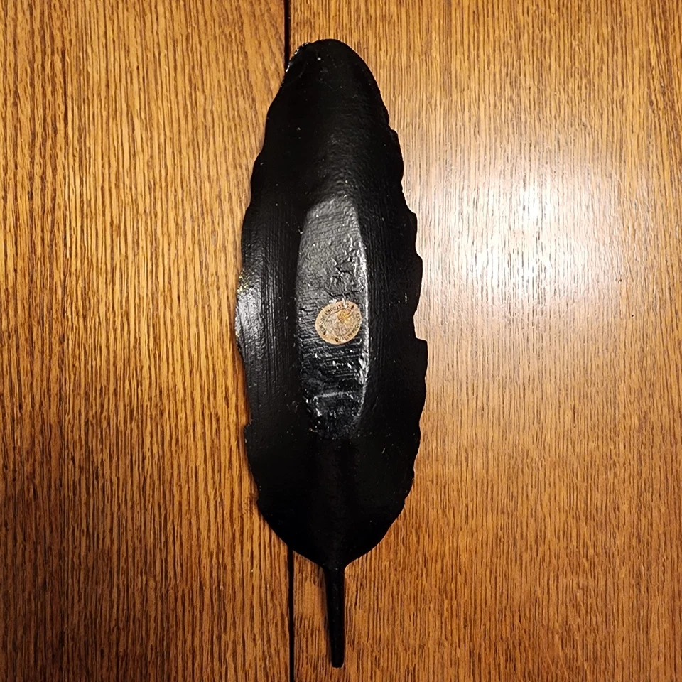 Quemador de incienso de plumas bandeja de cenizas baratijas dorado negro 10" x 3" Foto 3 de 4