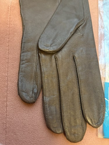 Vintage Van Raalte braune Damen-Lederhandschuhe 14” Größe 7 Stil 310 brandneu - Bild 19 von 24