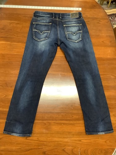 Jeans Guess Los Angeles 34x29 para hombre Lincoln ajustados rectos lavado claro 100 % algodón - Imagen 6 de 7