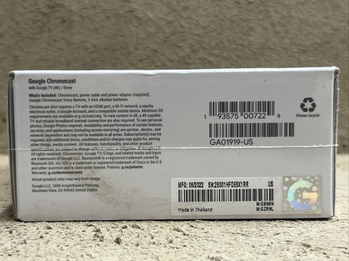 BRANDNEU Google Chromecast mit Google TV (GA01919-US) 4K - Streaming Stick - Bild 5 von 5