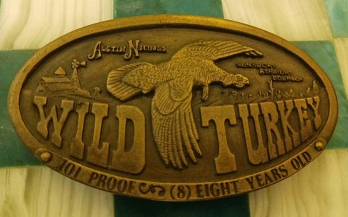 Wild Turkey Gürtelschnalle Vintage 1974 Bergamotte Metall 101 Proof Buckle