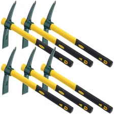 6 PCS Pick Mattock Hoe 15 Inch Heavy Duty 1.5Lbs Forged Garden Pick Axe with ...