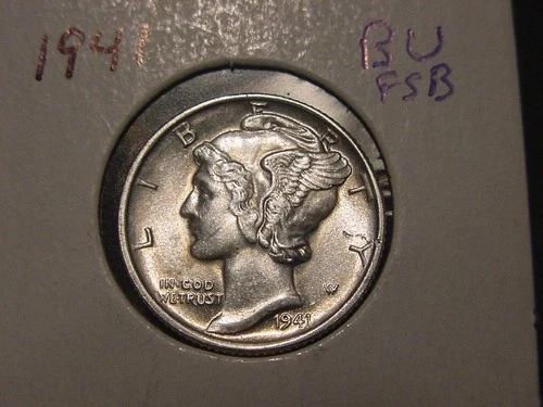 1941 MERCURY DIME BU FB FSB POPULAR DATE SHIPS FREE