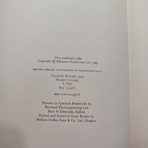 Sharpe's Revenge by Bernard Cornwell 1st Edition (Hardback, 1989) REVIEW COPY - Bild 6 von 14